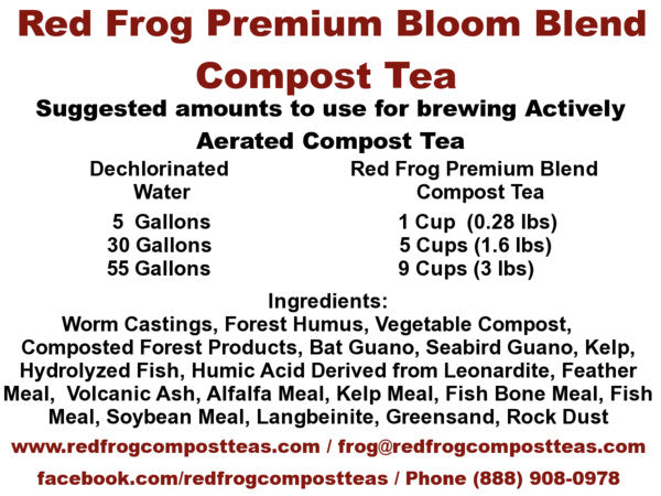 1 16 lb Bag of Red Frog Compost Teas Bloom Blend