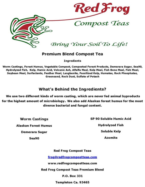 4 4 lb Bags of Red Frog Compost Teas Premium Blend Compost Teas