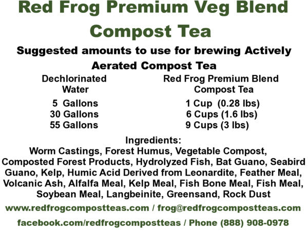 1 Bag  16 lbs of Red Frog Compost Teas Veg. Blend